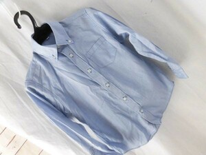 ei-2178　■　シャツ130　■ 子供服　男の子　シャツ　長袖　ブルー　サイズ130　ボタンダウンシャツ