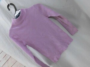 ei-2111 # MARIARJUE # child clothes knitted sweater long sleeve light purple size 130 light purple high‐necked sweater 