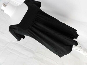 ei-1796　■　四角い襟のカットソー　■ レディース　カットソー　　袖なし　黒　サイズS～M　四角い襟のカットソー