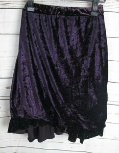 ei-196 ■ WORLD WIDE LOVE! ■ レディース　ボトム　スカート　サイズ 1 紫　ベロア重ねフリルのスカート　韓国製　