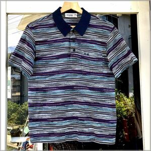 *MISSONI SPORT Missoni sport Italy made polo-shirt with short sleeves size XS* inspection Vintage multicolor knitted old clothes 80s 90s