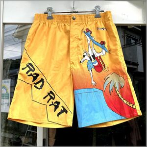 ★HOBIE　ホビー　デッドストック　80s　USA製　ショートパンツ　RAD RAT★検 ショーツ ビンテージ 70s 90s オールドスケート サーフ 古着