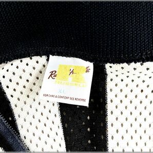 ★ラッセル RUSSELL 70s 80s USA製 半袖 レフェリーシャツ XL メッシュ 黒×白★検 レフリー 金タグ ビンテージ ポロシャツ 古着の画像3