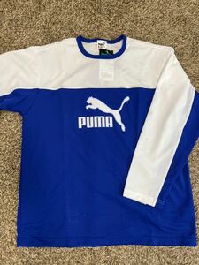 S～Mサイズ【新品 タグ付】プーマ（puma) サッカー 長袖シャツ　ホワイト×ブルー　フットサル　ゲームシャツ