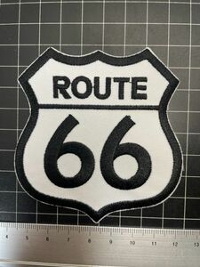 アイロンワッペン★ルート６６★白★ROUTE66★