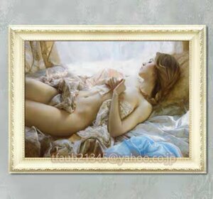 【ケーリーフショップ】絵画人物画美人裸婦像画 人体40x60cm額裝