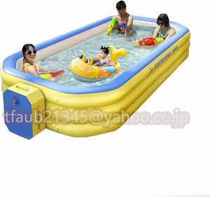  for children pool automatic expansion Family pool jumbo Family pool folding type vinyl pool enduring high temperature electric pump USB rechargeable (3.88m)