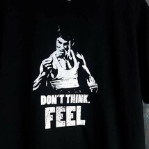 送込　ブルースリー　Don’t think FEEL　李小龍　半袖Tシャツ　黒　2XLサイズ_画像1