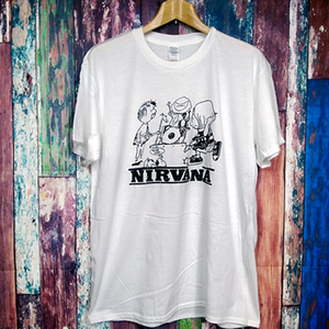 送込　 SNOOPY ft NIRVANA　半袖Tシャツ　白　Lサイズ 