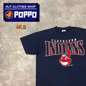 MLB☆クリーブランドインディアンス1998ビッグロゴTシャツ 90s