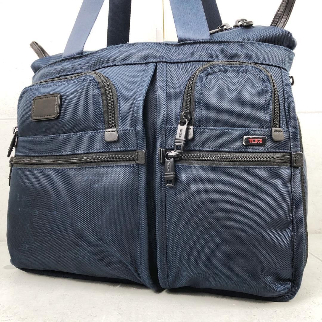 極美品】TUMI トゥミ ビジネスバッグ 2way ショルダーバッグ ネイビー-