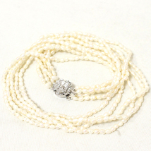 美品 ケシパール 5連 ネックレス シルバー金具 SILVER アコヤ真珠ケシパール 2.0～3.5mm　_画像4