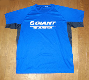 GIANT X UNIQLOja Ian to Uniqlo collaboration UT limitation dry T-shirt sport shirt BLU-BLK S use . beautiful goods 