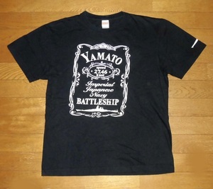 戦艦 大和 BATTLESHIP YAMATO Tシャツ ジャックダニエル風 BLK L 使用僅 美品/大日本帝国海軍Japanese Navy連合艦隊