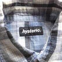 初期 ヒステリックグラマー histeric 半袖シャツ　レディース　FREEサイズ　ビンテージ　ブルーチェック柄　HYSTERIC GLAMOUR ウエスタン_画像5