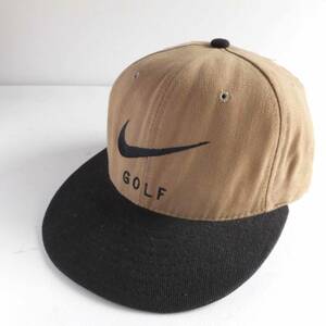 NIKE GOLF　ナイキ　ゴルフ　ビンテージ スウォッシュ 刺繍　キャップ　メンズ　FREEサイズ　90S　MADE IN USA　帽子