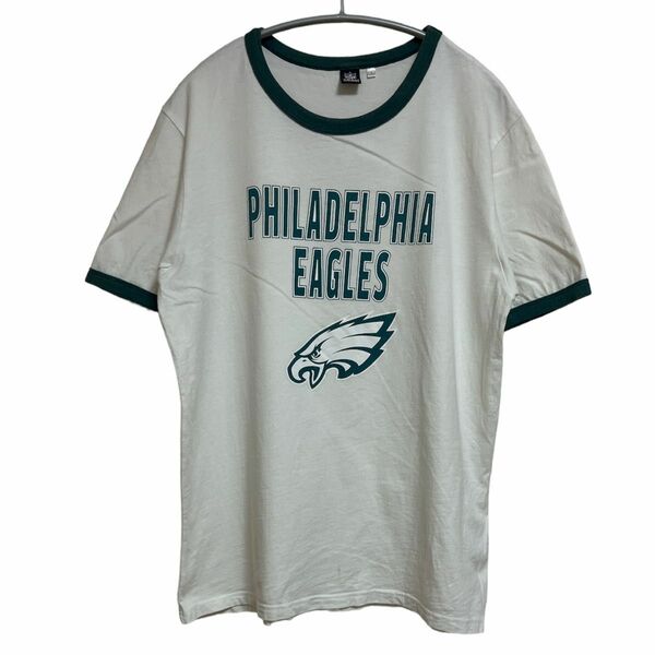 NFL フェラデルフィラ イーグルス×GU リンガーTシャツ 白×緑