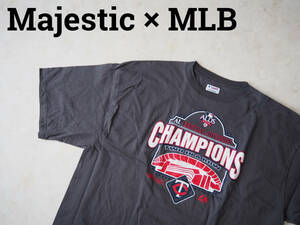 ☆送料無料☆ Majestic マジェスティック USA直輸入 古着 半袖 MLB メジャーリーグ ミネソタ・ツインズ Tシャツ メンズ XL グレー 中古