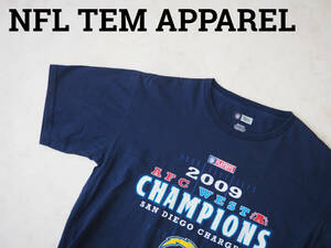 ☆送料無料☆ NFL TEM APPAREL USA直輸入 古着 半袖 SAN DIEGO CHARGERS サンディエゴ・チャージャーズ Tシャツ メンズ L ネイビー 中古