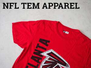 ☆送料無料☆ NFL TEM APPAREL USA直輸入 古着 半袖 ATLANTA FALCONS アトランタ・ファルコンズ Tシャツ メンズ L レッド トップス 中古