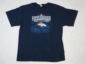 ☆送料無料☆ ALSTYLE USA直輸入 古着 半袖 NFL DENVER BRONCOS デンバー・ブロンコス Tシャツ メンズ XL ネイビー トップス 中古 即決