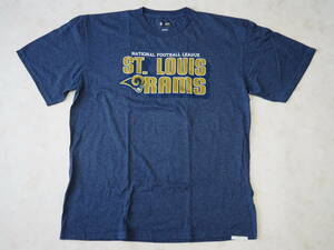 ☆送料無料☆ NFL TEM APPAREL USA直輸入 古着 半袖 ST.LOUIS RAMS セントルイス・ラムズ Tシャツ メンズ XL ネイビー トップス 中古 即決