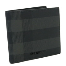 バーバリー BURBERRY 二折財布小銭入付き ブランド 8070201　A1208 CHARCOAL ブラック グレー系_画像1