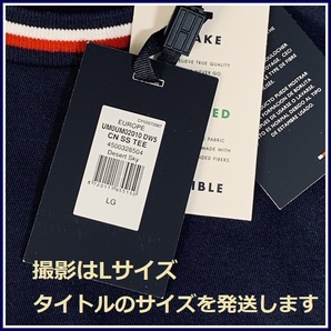 どの角度からも目を惹く首元のトリコロール Ｔシャツ ネイビー Lサイズ TOMMY HILFIGER #ngTOMMYの画像6