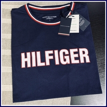 どの角度からも目を惹く首元のトリコロール Ｔシャツ　ネイビー　Lサイズ　TOMMY HILFIGER #ngTOMMY_画像7