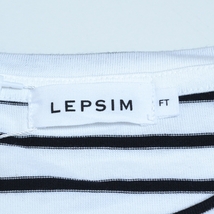 □449761 未使用品 LEPSIM レプシィム ボーダーチュニックTシャツ スソラウンドレイヤードT サイズFT 22SS レディース ホワイト ブラック_画像8