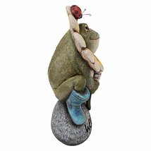 花の帽子をかぶったカエル 庭園のウェルカムサイン彫像 ガーデン彫刻 野外イテリア 玄関 エントランス 新築祝い 輸入品_画像6