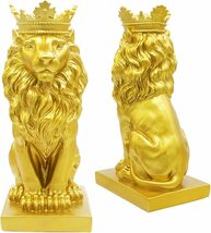 ライオンキング彫像 ゴールド色 北欧スタイルの家や書斎の装飾 コレクション置物 最高のギフト彫刻 書斎 贈り物 輸入品_画像2