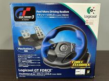 未使用品 Logicool ロジクール GT FORCE グランツーリスモ3 ステアリング コントローラー PS2 プレイステーション2_画像1