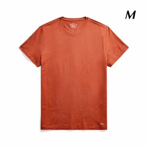 人気23SS 新品 DOUBLE RL RRLダブルアールエル ガーメントダイド クルーネック Tシャツ カットソー 無地 半袖 オレンジ Mサイズ