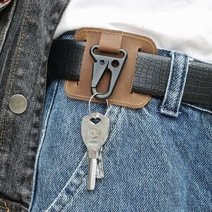  new goods original leather leather belt hook metal fittings key holder key hook key hook key .. key .. hook .. key ring outdoor free shipping Brown 