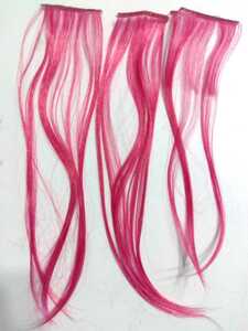 3 pcs set,sho King pink. wig parts,.. pink wool bundle, mesh . clip attaching wool, Mix color etc. .