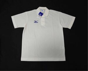 (未使用) Mizuno ミズノ // 半袖 ロゴマーク刺繍 ポロシャツ (白) サイズ S (日本製)