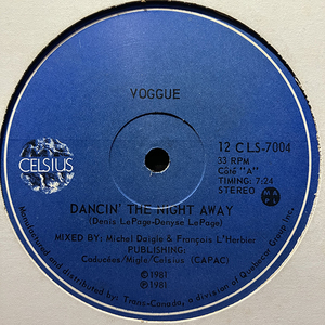 Voggue / Dancin' The Night Away cw Roller Boogie [Celsius 12 CLS-7004]