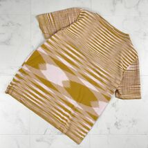 美品 MISSONI ミッソーニ 半袖ニットブラウス サマーニットセーター トップス 総柄 イタリア製 レディース ベージュ サイズM~L*EC1001_画像4