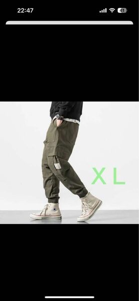 新品XL カーゴ パンツ ジョガー カーキ メンズ 韓国 ストリート アウトドア