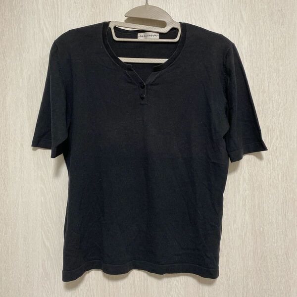 NONA グンゼ Ｖネック Tシャツ 黒 半袖