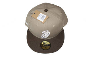 STUSSY CURLY S NEW ERA KHAKI/BRWON 7 1/2