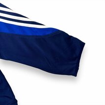 アディダス トップス ブルー adidas 古着 メンズ FREE サイズO ハーフジップ 刺繍ロゴ スポーツ_画像4