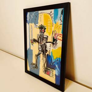 【黒額付きポスター】バスキア③ Basquiat 「Warrior」(新品)