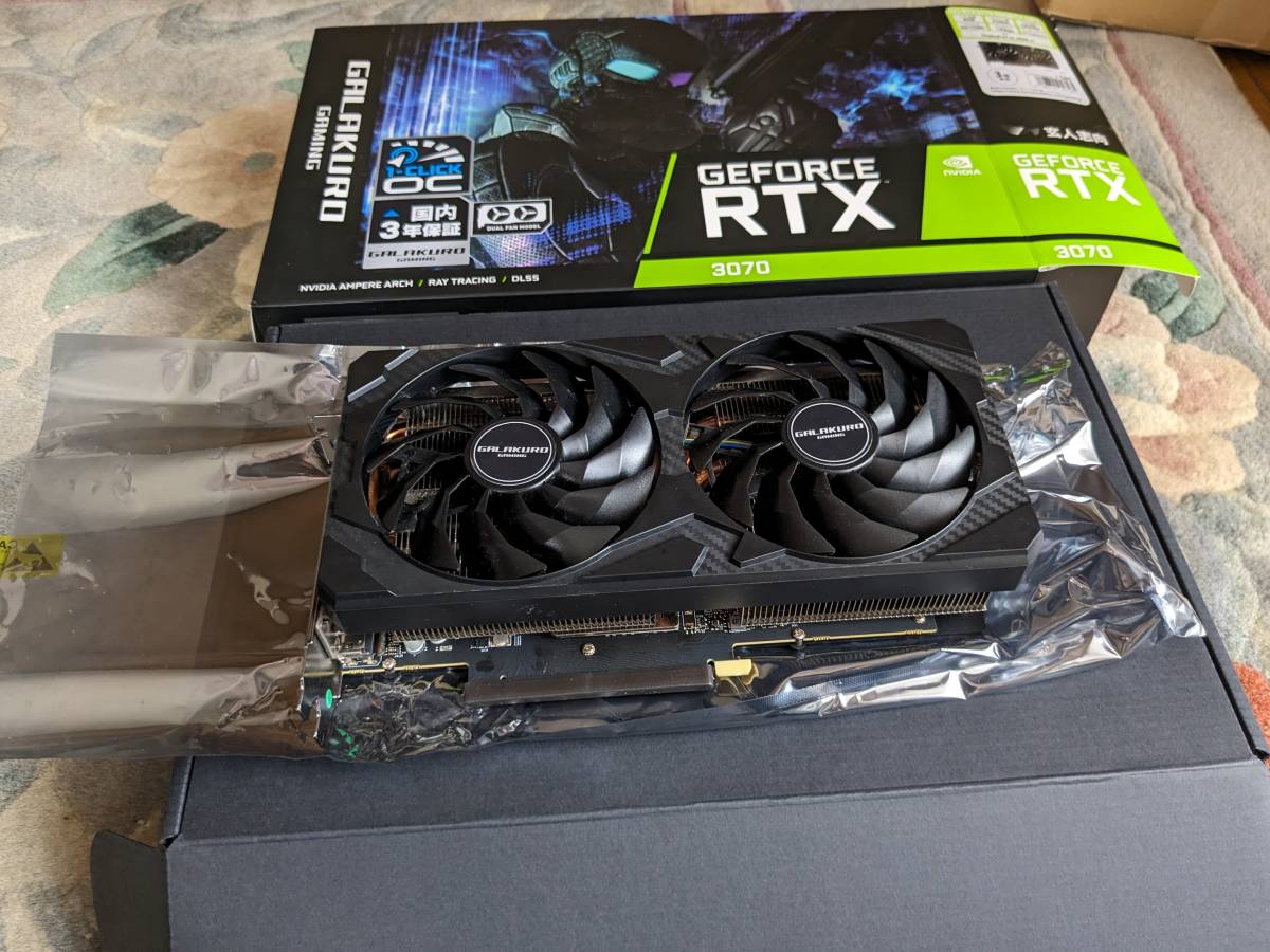 中古】~玄人志向~ GALAKURO GAMING GG-RTX3070-E8GB/OC/DF2 PCIExp