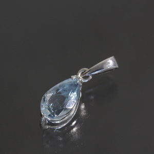  aquamarine pendant top K14WG lady's E0286