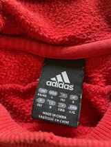 アディダス adidas 長袖 スウェット パーカー　大きめサイズ　赤　XL 2XO_画像2