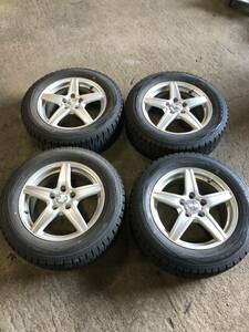 バリ溝スタッドレス DUNLOP WINTERMAXX WM01 215 60 16 6.5J 53 WEDS GRABADO ヴェゼル オデッセイ CX-3 ティアナ等