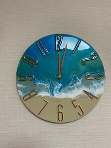 壁掛け時計 掛け時計 掛時計　レジンアート　オーシャンアート　海　時計　壁掛け時計　掛け時計