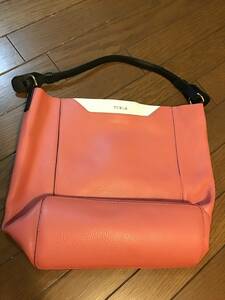 美品【FURLA/フルラ】レザーハンドバッグ★ピンク★USED